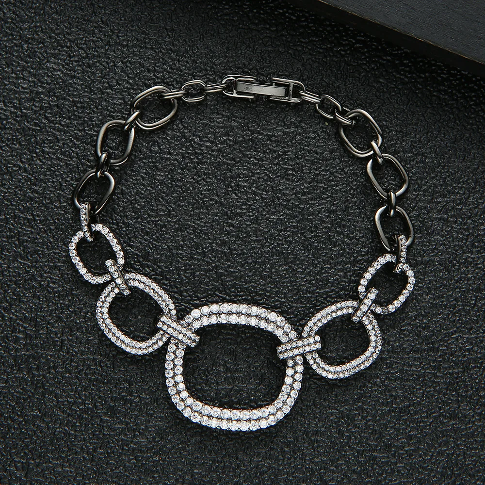 Cuba style thick chain bracelet elegant temperament copper zircon inlaid Bracelet high grade jewelry wholesale, Black color
Cuba style thick chain bracelet elegant temperament copper zircon inlaid Bracelet high grade jewelry wholesale, Black color