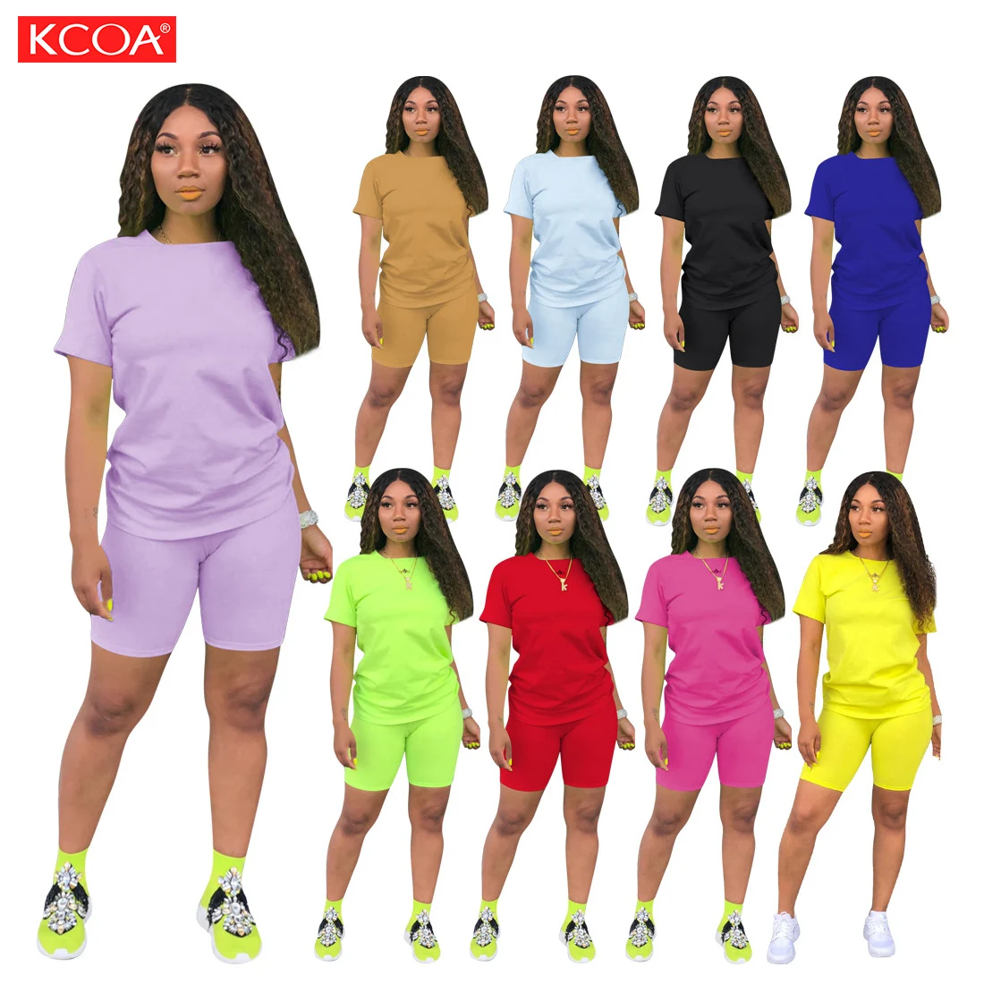 2020 KCOA Colorful Design Custom Logo Women Two Piece Sets Tracksuit Short Set Sport Fitness Clothing Summer Sets, 16 colors in stock
2020 KCOA Colorful Design Custom Logo Women Two Piece Sets Tracksuit Short Set Sport Fitness Clothing Summer Sets, 16 colors in stock