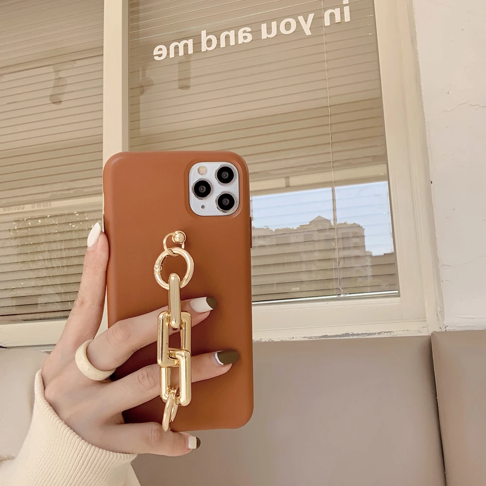 Caramel Leather Shell Gold Chain Wristband Phone Cases for iphone 12 11 pro max 12mini X XS XR 7 8 Plus Bracelet Back Cover, As the picture show
Caramel Leather Shell Gold Chain Wristband Phone Cases for iphone 12 11 pro max 12mini X XS XR 7 8 Plus Bracelet Back Cover, As the picture show