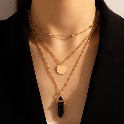 Exquisite Jewelry Multi Layers Glossy Disc Necklaces Gold Plated Natural Gemstone Pendant Necklace For Girlfriend
Exquisite Jewelry Multi Layers Glossy Disc Necklaces Gold Plated Natural Gemstone Pendant Necklace For Girlfriend