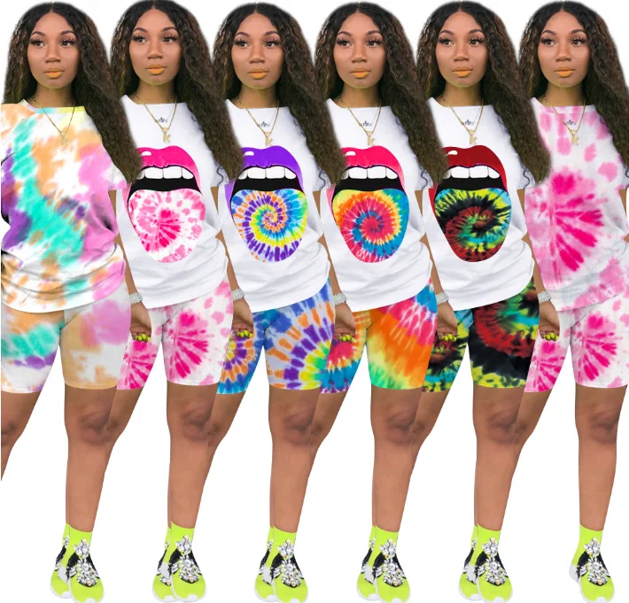 Hot Selling Fashion Tie Dye Multi Style Short Sleeves Snack Shorts Women Summer Clothes 2 Piece, As picture
Hot Selling Fashion Tie Dye Multi Style Short Sleeves Snack Shorts Women Summer Clothes 2 Piece, As picture