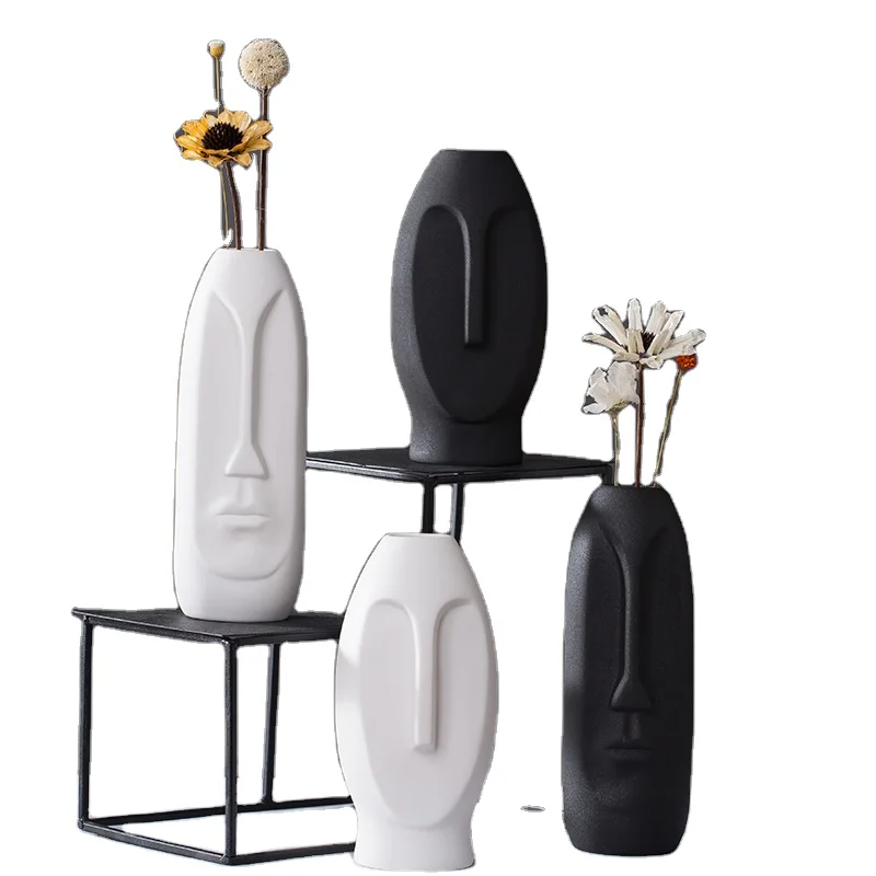 Amazon Hot Sale Minimalist Decor Cerative Ceramic Vase Black White Face Simple Living Room Decoration Face Sculpture Decor
Amazon Hot Sale Minimalist Decor Cerative Ceramic Vase Black White Face Simple Living Room Decoration Face Sculpture Decor
