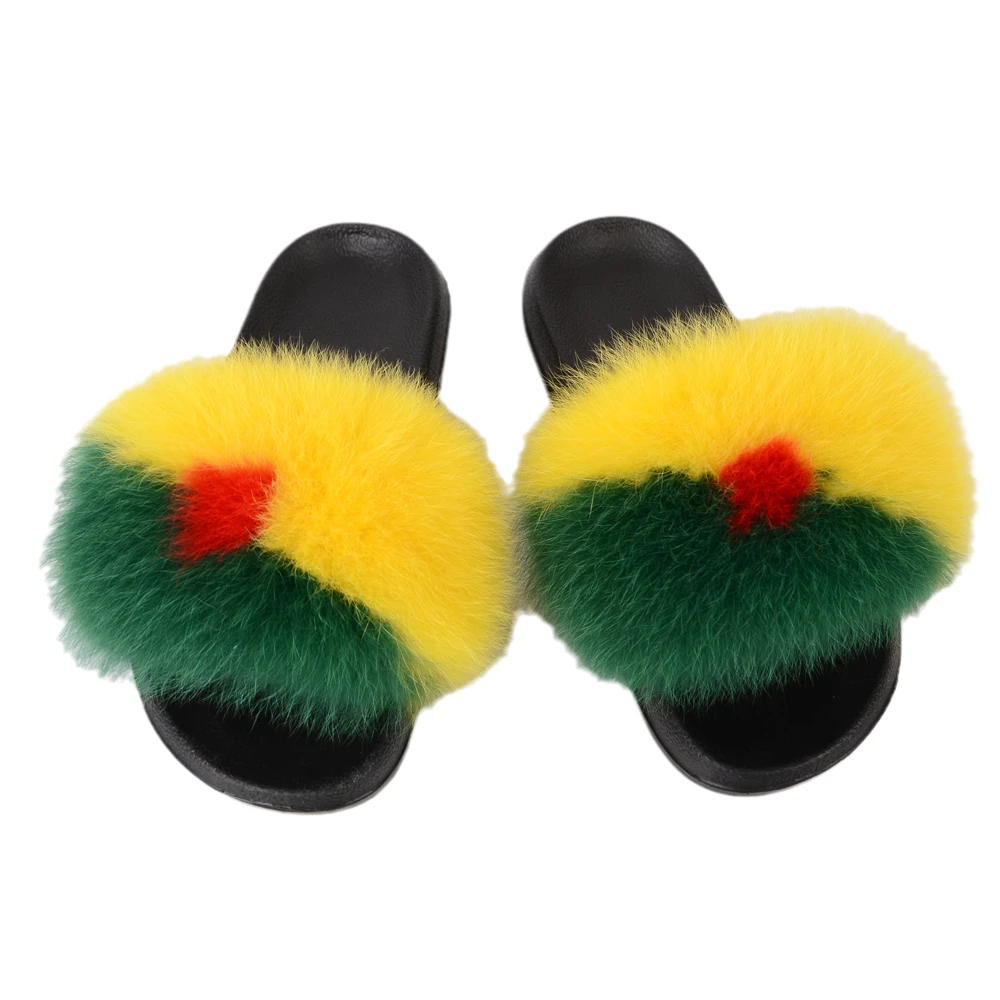 Factory direct wholesale customized PVC sole summer fox fur slippers fur slides for women, Customized color
Factory direct wholesale customized PVC sole summer fox fur slippers fur slides for women, Customized color