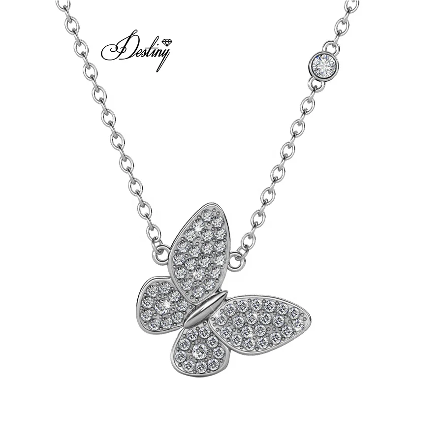 Destiny Jewellery Delicate Women Jewelry Flying Butterfly Pave Crystal Pendant Y Necklace, White gold
Destiny Jewellery Delicate Women Jewelry Flying Butterfly Pave Crystal Pendant Y Necklace, White gold
