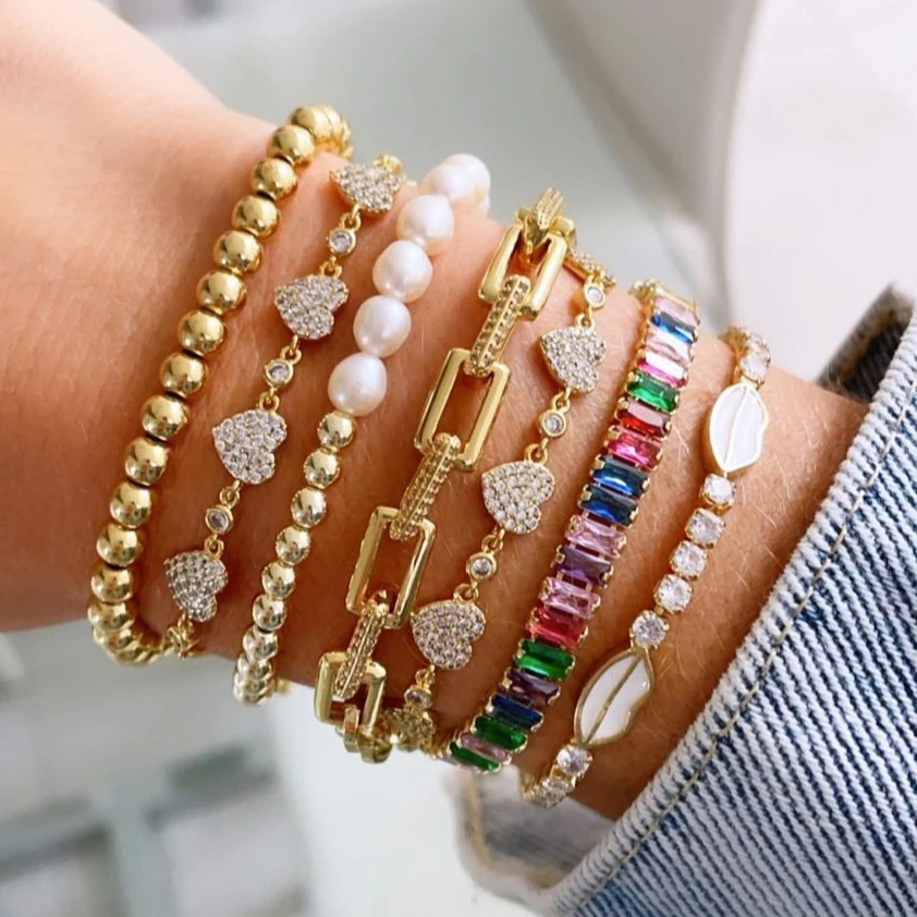 High-quality copper micro-inlaid diamond heart pearl lip multicolor bracelet fashion jewelry ladies set jewelry, Picture
High-quality copper micro-inlaid diamond heart pearl lip multicolor bracelet fashion jewelry ladies set jewelry, Picture