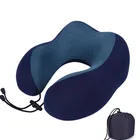 Office Napping Sleep Cushion Custom Design U Shape Soft Neck Rest Memory Foam Travel Pillow with Carry Bag