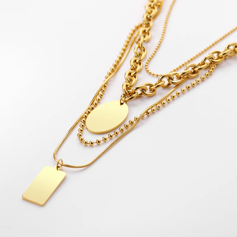 Character Designs Multi-layer Round Pendant Women Necklaces Hip-hop Style 18k Gold Plating Thick Stainless Steel Chain
Character Designs Multi-layer Round Pendant Women Necklaces Hip-hop Style 18k Gold Plating Thick Stainless Steel Chain