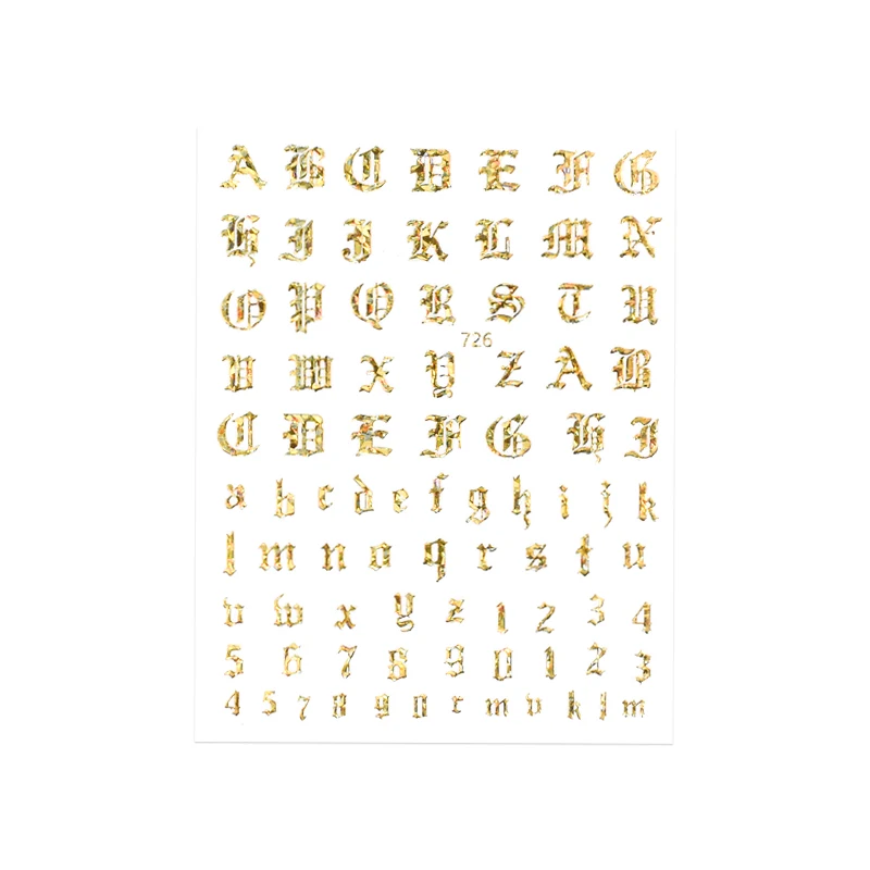 JOYFUL Sell Well Shining New Nail Sticker Flower Glitter Gold Metal Laser Decorative Gothic Letters Nail Stickers 726, As photo show
JOYFUL Sell Well Shining New Nail Sticker Flower Glitter Gold Metal Laser Decorative Gothic Letters Nail Stickers 726, As photo show