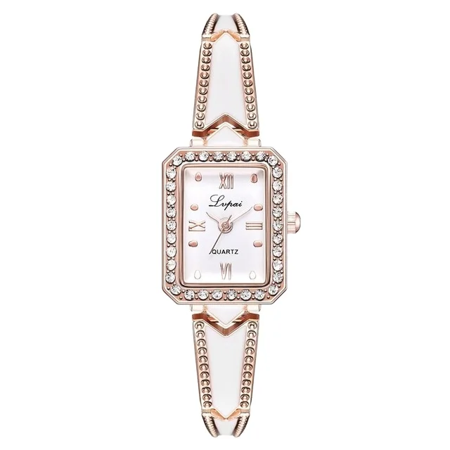

2022 Brand Luxury Rhinestone Rectangle Watches Women Quartz Bracelet Watches Ladies DressRose Gold Clock relogios kol saati, Multi colors