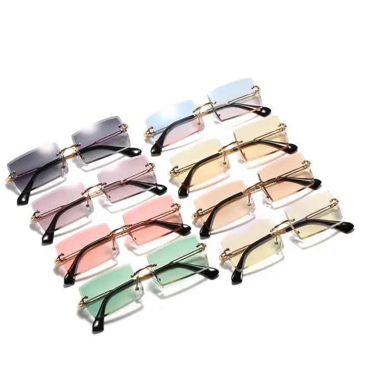 New fashion frameless square vintage ladies rimless gradient women men shades sunglasses, Multi colors
New fashion frameless square vintage ladies rimless gradient women men shades sunglasses, Multi colors