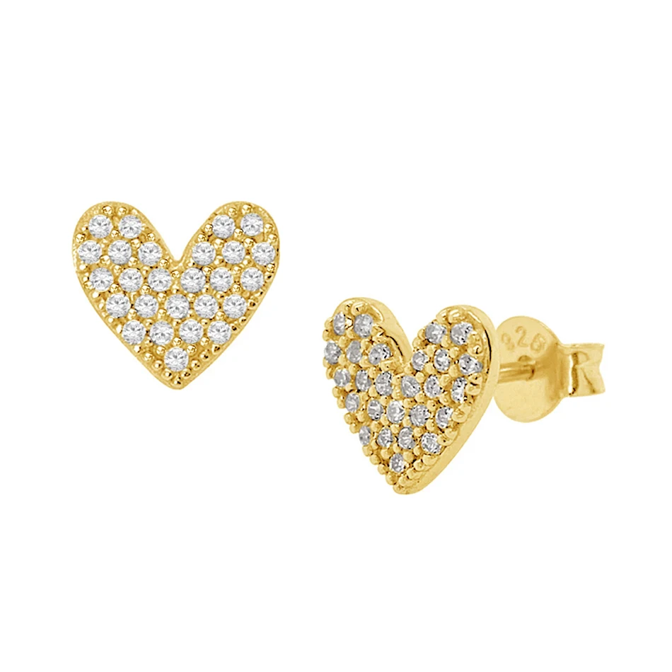 Luxury Jewelry 18K Gold Plated Earrings For Women Brass Luxury Heart Stud Earrings With Cubic Zircon
Luxury Jewelry 18K Gold Plated Earrings For Women Brass Luxury Heart Stud Earrings With Cubic Zircon