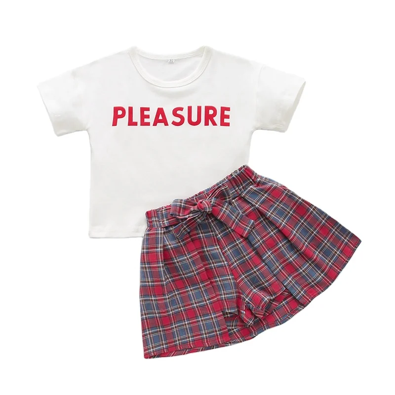 2022 Spring Summer 2-piece Girl Letter Print short-sleeve Top and Plaid Pantskirt Set for 4-11T Girls Girls Clothing Sets, Picture,pink,white
2022 Spring Summer 2-piece Girl Letter Print short-sleeve Top and Plaid Pantskirt Set for 4-11T Girls Girls Clothing Sets, Picture,pink,white