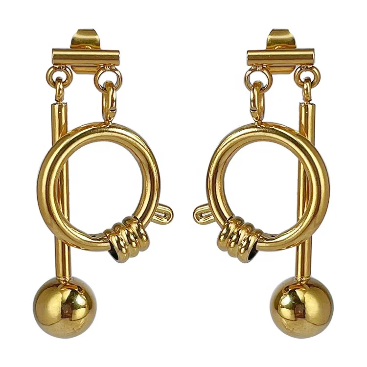 18K Gold Plated Stainless Steel Jewelry Circle Long Tassel Pendant Punk Style Accessories Earrings E211345
18K Gold Plated Stainless Steel Jewelry Circle Long Tassel Pendant Punk Style Accessories Earrings E211345