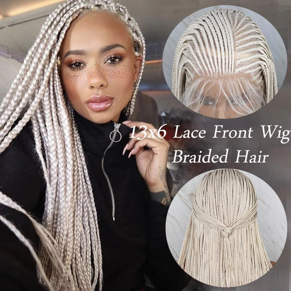 Platinum Hand made micro braiding synthetic hair lace front wigs blonde color
Platinum Hand made micro braiding synthetic hair lace front wigs blonde color