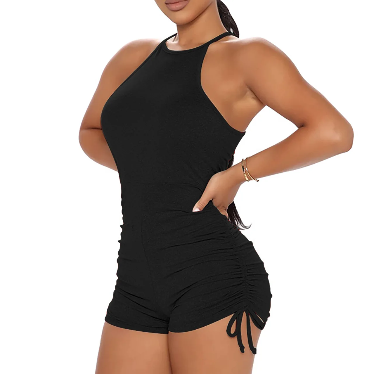 Wholesale women's fashion sexy sleeveless pleated summer casual high waist women's jumpsuit
Wholesale women's fashion sexy sleeveless pleated summer casual high waist women's jumpsuit