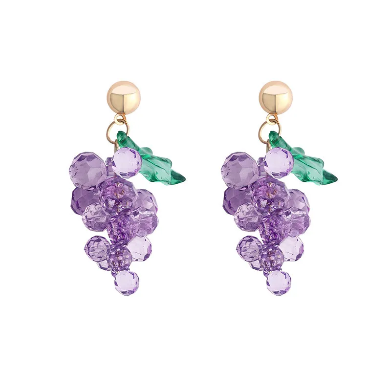 Summer Jewelry Little Fresh Crystal Purple Grape Earrings Women's Long Simple And Elegant Earrings Exaggerated Ear Jewelry
Summer Jewelry Little Fresh Crystal Purple Grape Earrings Women's Long Simple And Elegant Earrings Exaggerated Ear Jewelry