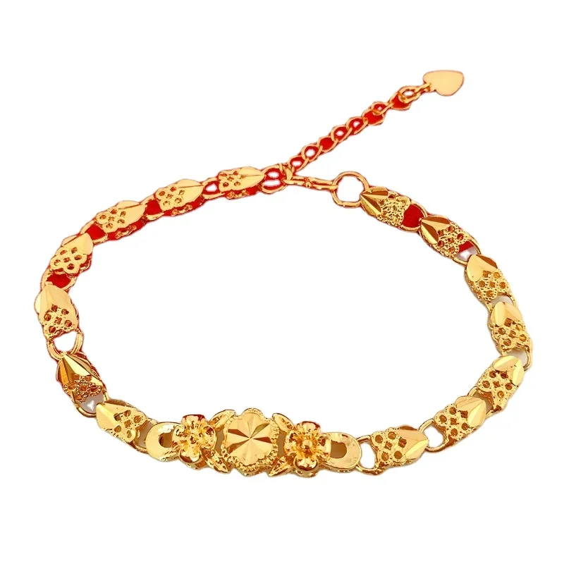 Vietnam Sand Gold Bracelet Gold-Plated Jewelry Ladies Watch Chain Love Thickness Wedding Stalls On-Site Processing Hot Sale
Vietnam Sand Gold Bracelet Gold-Plated Jewelry Ladies Watch Chain Love Thickness Wedding Stalls On-Site Processing Hot Sale