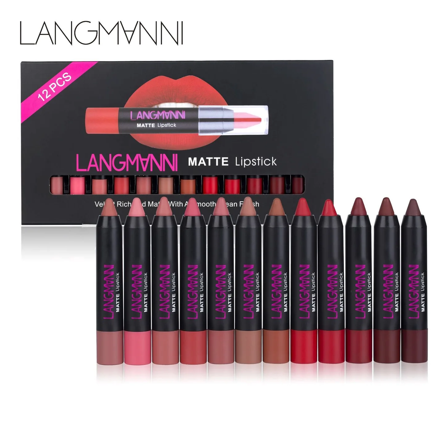 Birthday Gift Set and Christmas Gift Best Quality Easy Coloring Long Lasting Waterproof 12 Colors Matte Lipstick Set
Birthday Gift Set and Christmas Gift Best Quality Easy Coloring Long Lasting Waterproof 12 Colors Matte Lipstick Set