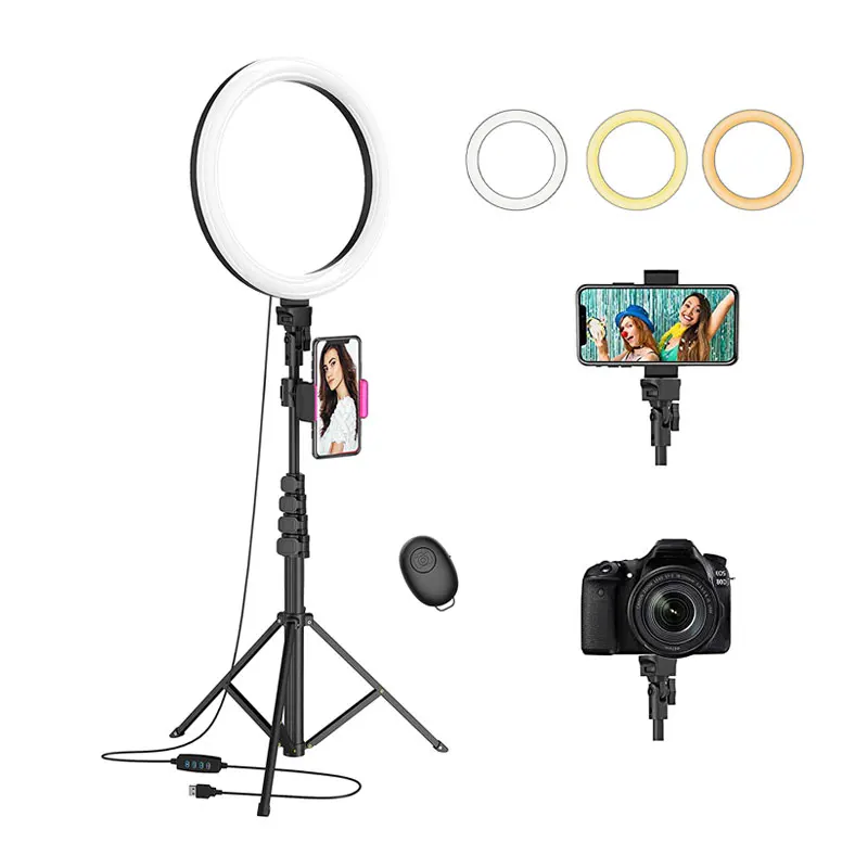 2021 Hot Selling 12Inch Ring Light with Folding Tripod Stand Phone Holder Selfie Vlog Makeup Online Conference Video photography
2021 Hot Selling 12Inch Ring Light with Folding Tripod Stand Phone Holder Selfie Vlog Makeup Online Conference Video photography