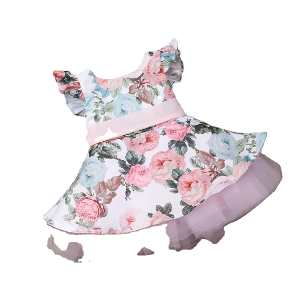 Girls' New Dresses Flowers Flying Sleeves Children'S Wear Net Yarn Princess Sunshade Skirt XQM, Pink 
Girls' New Dresses Flowers Flying Sleeves Children'S Wear Net Yarn Princess Sunshade Skirt XQM, Pink