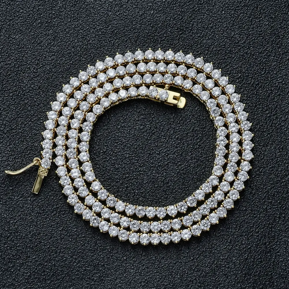 High Quality Iced Out Bling Jewelry 5A Cubic Zirconia 3 Prong 3MM CZ Tennis Chain Hip Hop Men Bracelet Necklace, Gold
High Quality Iced Out Bling Jewelry 5A Cubic Zirconia 3 Prong 3MM CZ Tennis Chain Hip Hop Men Bracelet Necklace, Gold