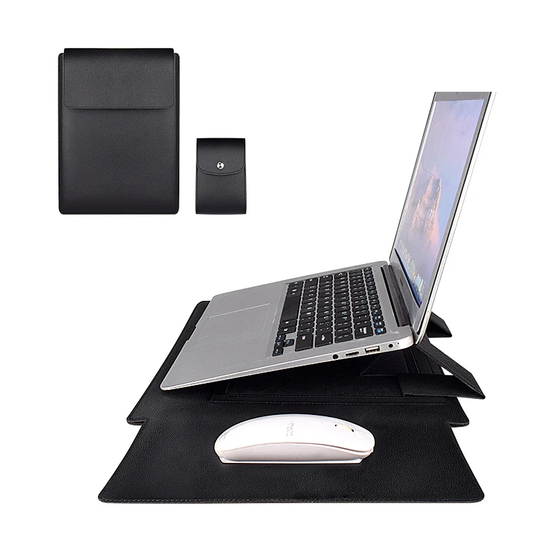 Laptop Sleeve PU Leather Protective Laptop Case for MacBook Air With Stand and Mouse Charge Cable Bag, Black
Laptop Sleeve PU Leather Protective Laptop Case for MacBook Air With Stand and Mouse Charge Cable Bag, Black