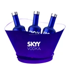 customized 12L large capacity acrylic plastic drink beer wine champagne bucket cooler led lighted ice bucket holder