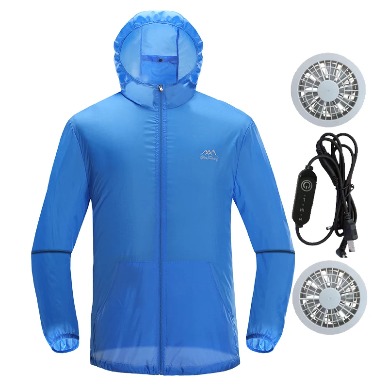 USB 5V UV Proof 2 Fans Summer Cooling Battery Fan Coat Jacket New Tech Factory OEM Fashion for Woman & Man Polyester Unisex Thin, Pink, blue, rose red, green, yellow or oem
USB 5V UV Proof 2 Fans Summer Cooling Battery Fan Coat Jacket New Tech Factory OEM Fashion for Woman & Man Polyester Unisex Thin, Pink, blue, rose red, green, yellow or oem