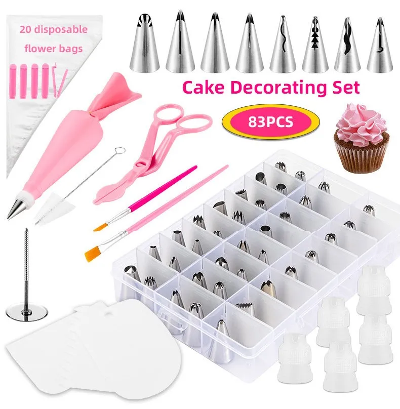 Baking Accessories Kitchen Pastry Tip Nozzles 83 PCS Cake Baking Tools Cake Decorating Tools, As picture
Baking Accessories Kitchen Pastry Tip Nozzles 83 PCS Cake Baking Tools Cake Decorating Tools, As picture