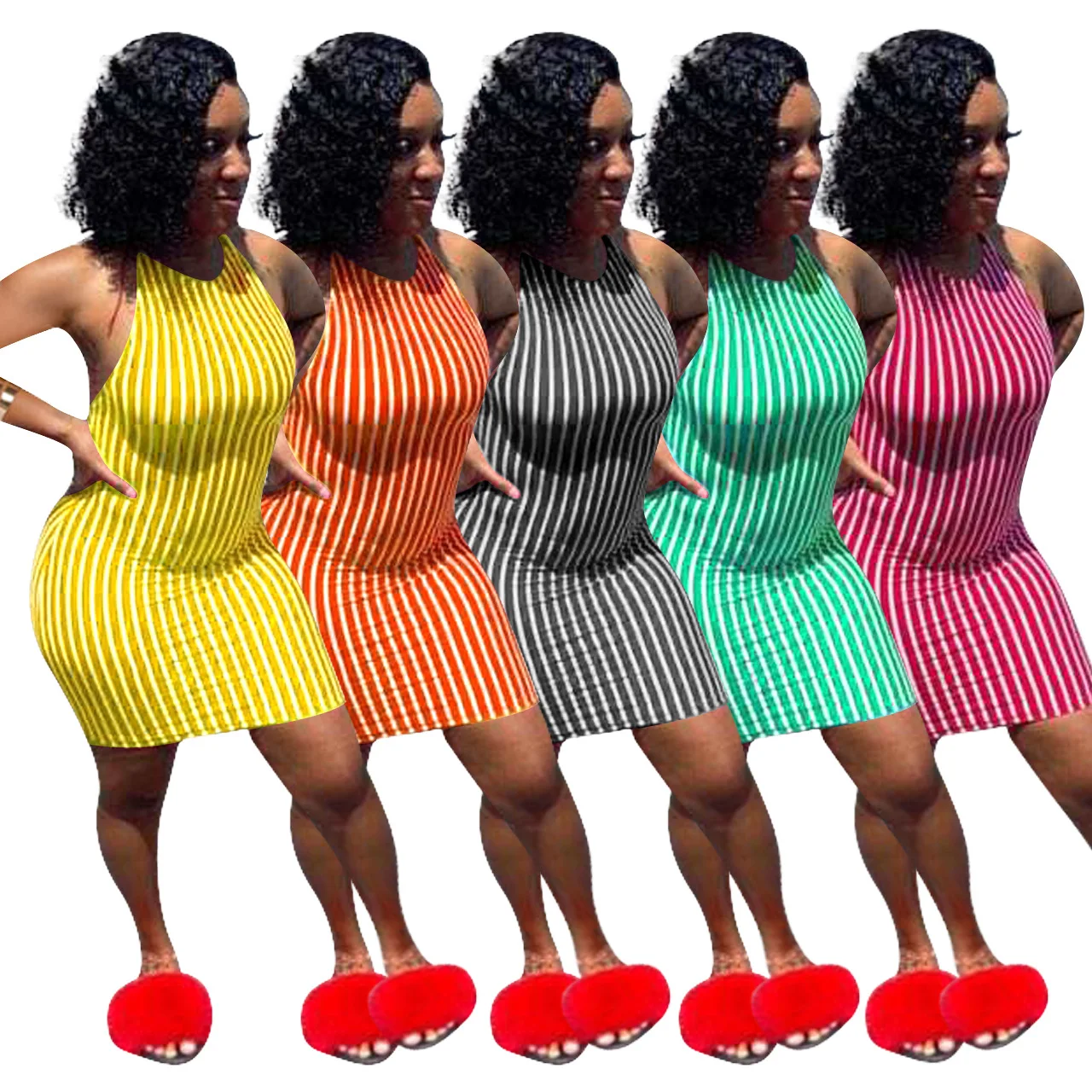 Fashion New European and American Sexy Women's Dress with Suspenders Stripe Print Strappy Dress, Picture
Fashion New European and American Sexy Women's Dress with Suspenders Stripe Print Strappy Dress, Picture