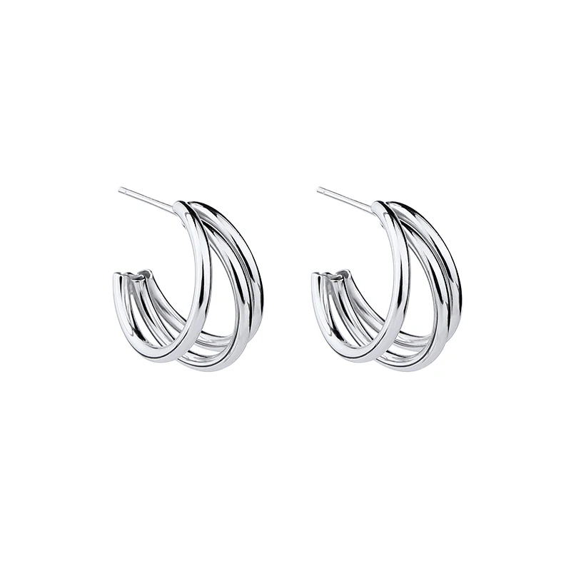 Fashion Earrings Geometric Sterling Silver 18K White Gold Plated Layered Circle C shape Stud Earrings
Fashion Earrings Geometric Sterling Silver 18K White Gold Plated Layered Circle C shape Stud Earrings