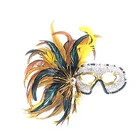 Manufacturer Made In China Simple Fashional Design Masquerade Party Decorative Venetian Feather Eye Mask