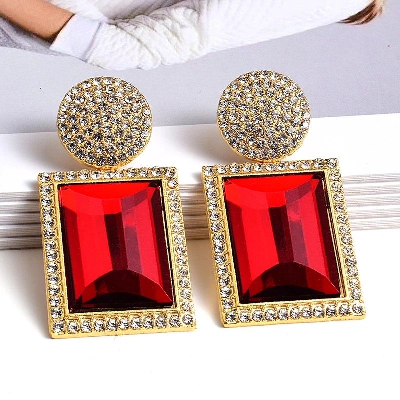 High Quality Transparent Novel Earrings Geometric Colorful Zircon Earrings for Women
High Quality Transparent Novel Earrings Geometric Colorful Zircon Earrings for Women