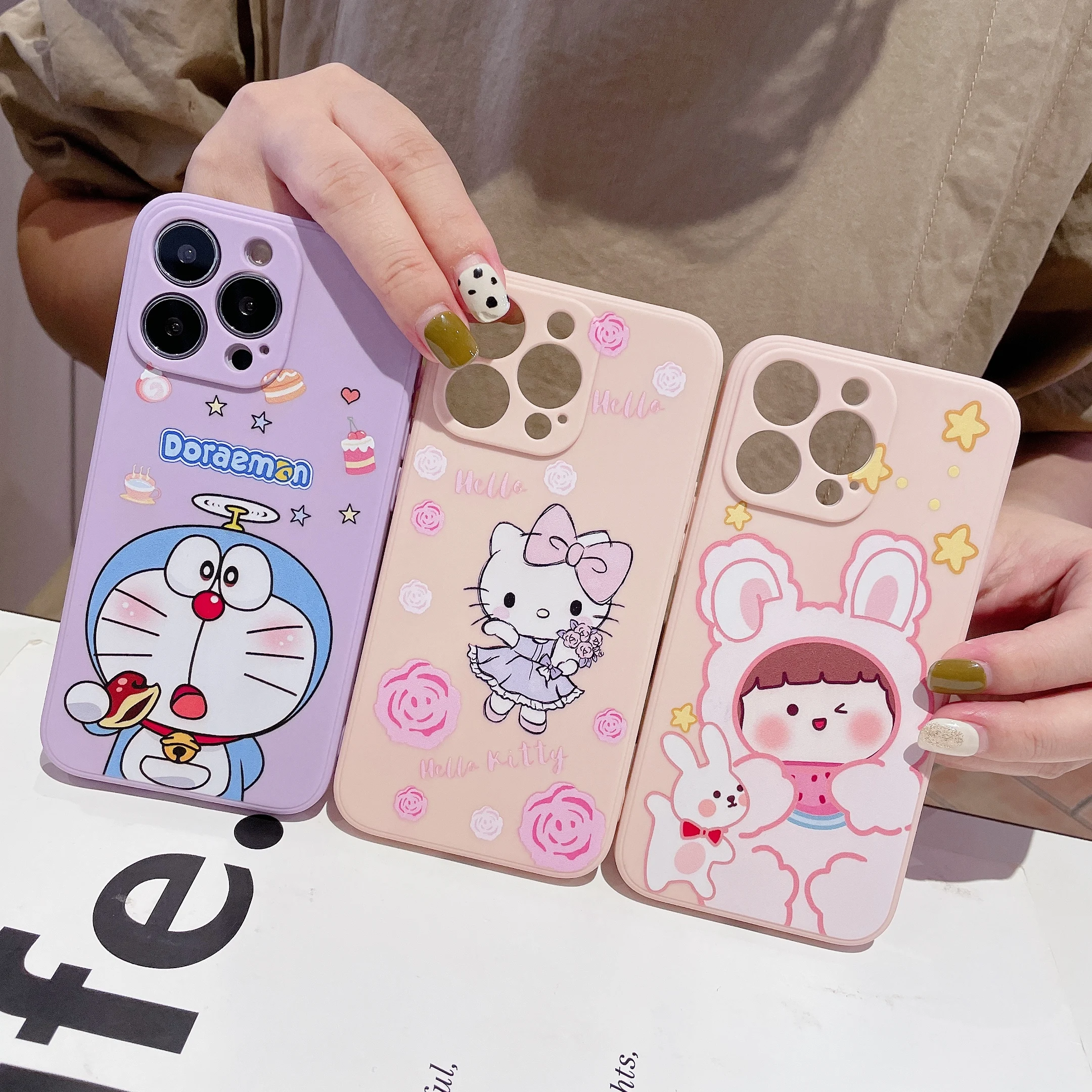 

New Cute Doraemon Soft Shell For iPhone 13Pro Skin-friendly Printing Hello Kitty iPhone 13 Phone Case, 3 colors