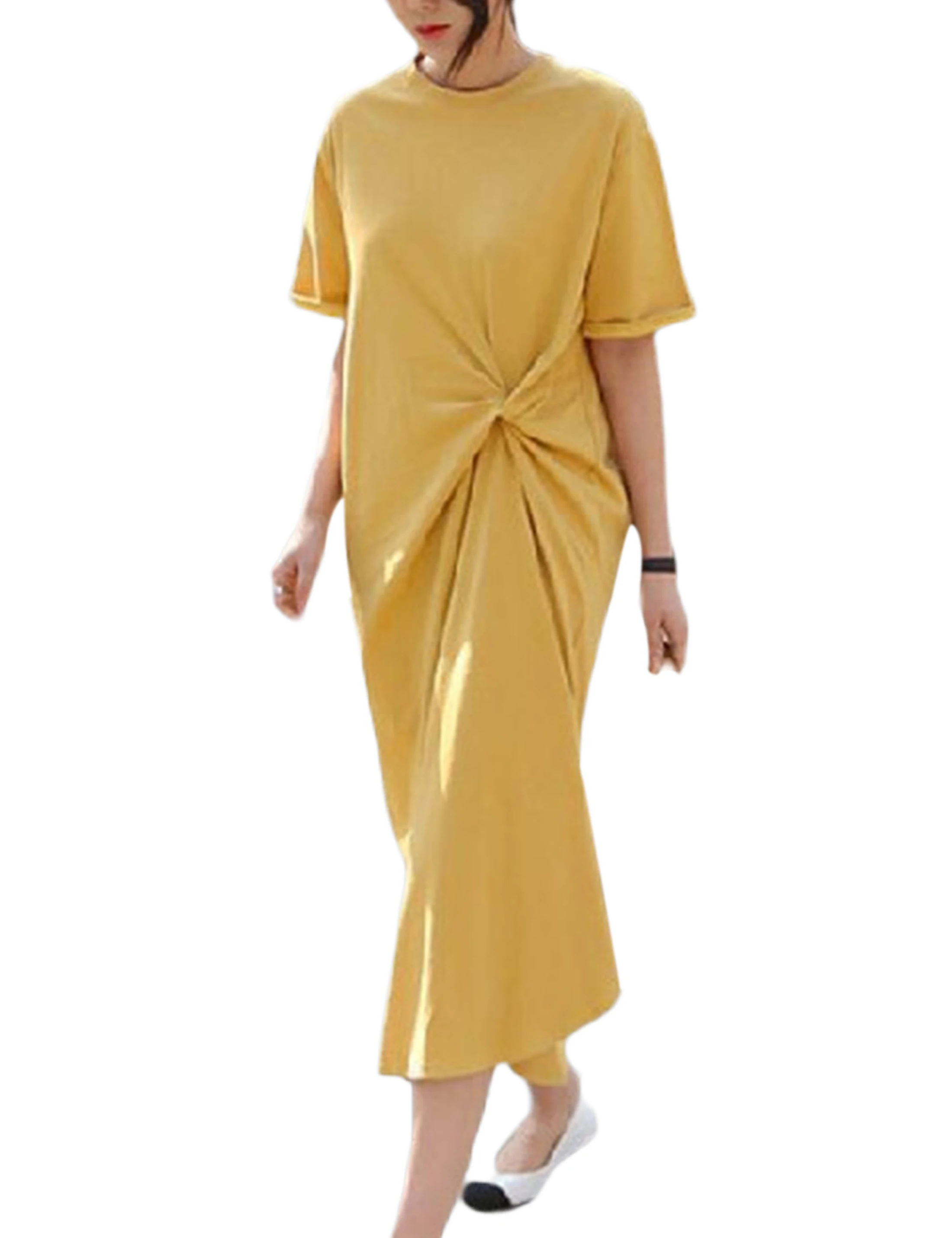 Custom cotton women short sleeve summer twist front crewneck blank long t shirt t-shirt dress
Custom cotton women short sleeve summer twist front crewneck blank long t shirt t-shirt dress