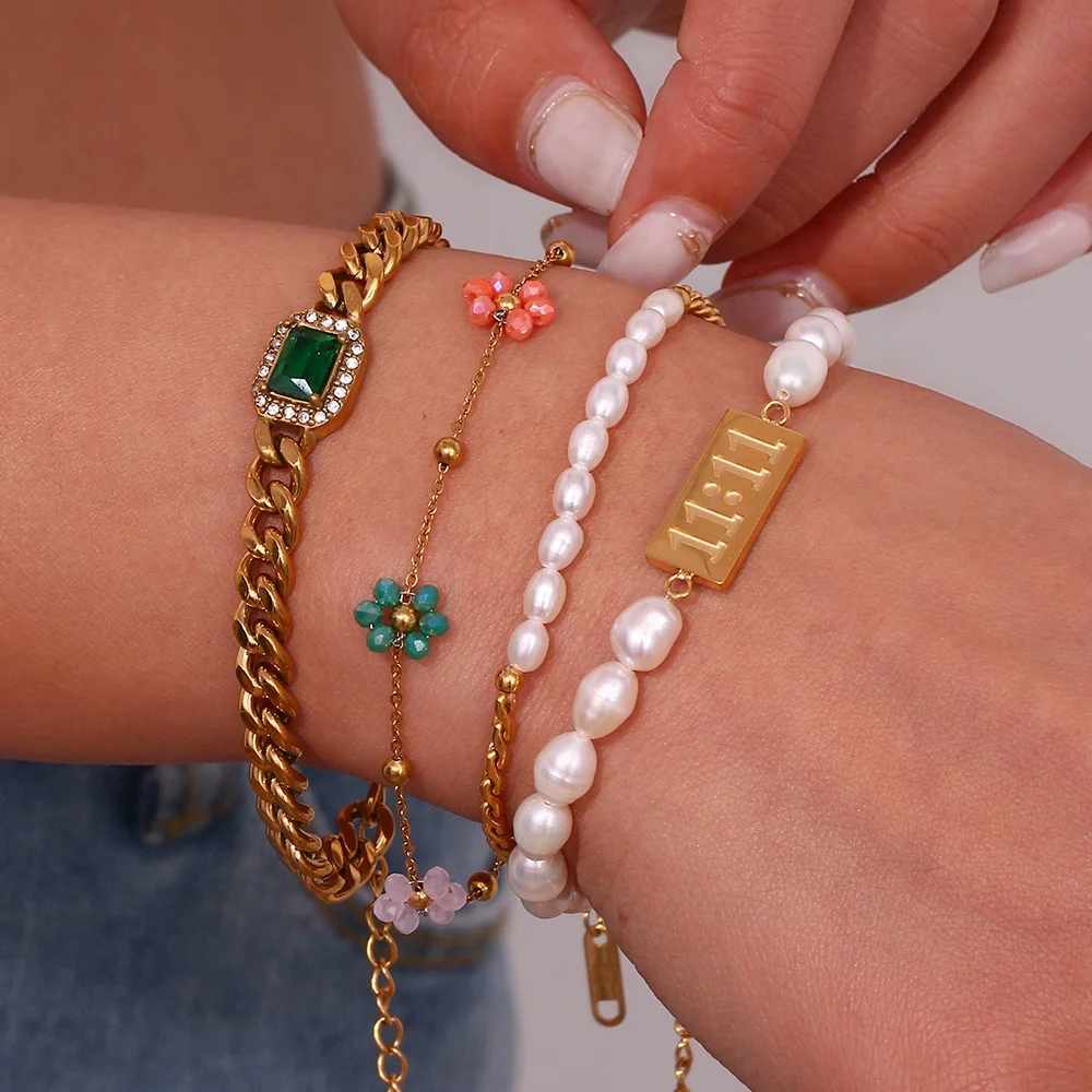 Fresh Water Pearl bracelet en acier inoxydable Acrylic Flower Chain Bracelet Jewelry Making Supplies
Fresh Water Pearl bracelet en acier inoxydable Acrylic Flower Chain Bracelet Jewelry Making Supplies
