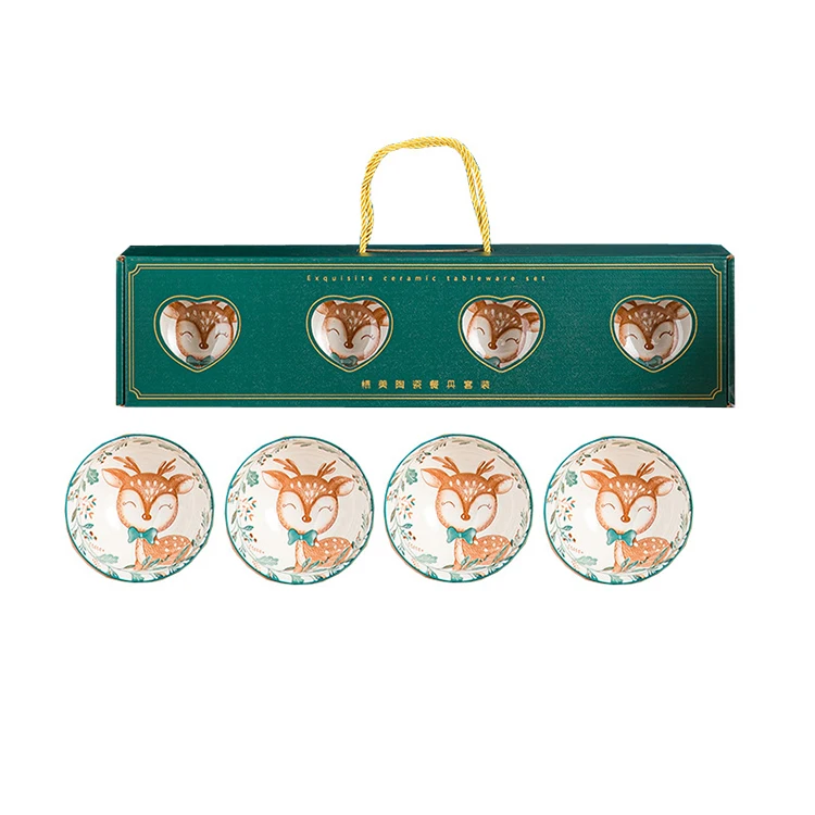 cartoon pattern ceramic tableware gift set for holiday gift box dinnerware 4 pieces bowl set ceramic, Picture
cartoon pattern ceramic tableware gift set for holiday gift box dinnerware 4 pieces bowl set ceramic, Picture