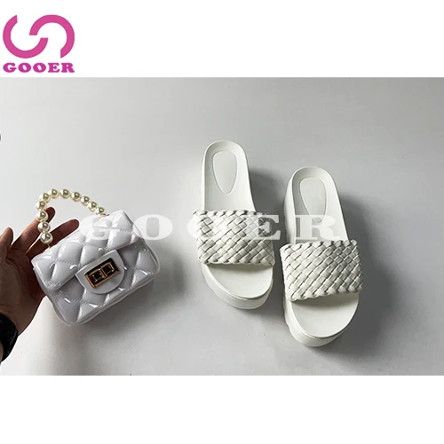 GOOER 2021everyday holographic bag and platform sandals shoe sandals and bag set sandal and purse match sets for ladies, Picture
GOOER 2021everyday holographic bag and platform sandals shoe sandals and bag set sandal and purse match sets for ladies, Picture