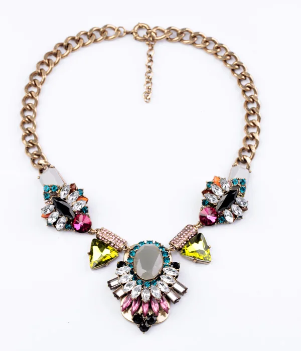 xl00505 Bohemian Style Multi-colored Irregular Diamond Mtal Gold Plated Chain Gem Necklace, As picture
xl00505 Bohemian Style Multi-colored Irregular Diamond Mtal Gold Plated Chain Gem Necklace, As picture