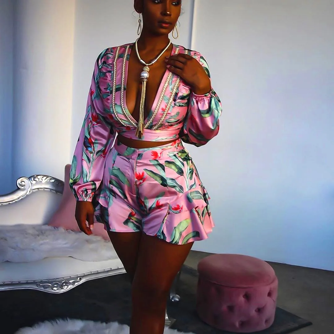S-XXXL 2021 Autumn plus size dress floral print two piece set deep v 2 piece set woman for women, Picture
S-XXXL 2021 Autumn plus size dress floral print two piece set deep v 2 piece set woman for women, Picture