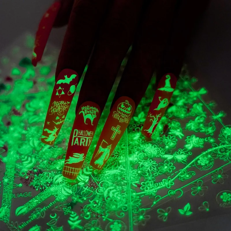 2021 Halloween Butterfly Luminous Nail Art Stickers Gleamy Fluorescent Nailart Stickers Shinning Glitter Decorations Manicure
2021 Halloween Butterfly Luminous Nail Art Stickers Gleamy Fluorescent Nailart Stickers Shinning Glitter Decorations Manicure