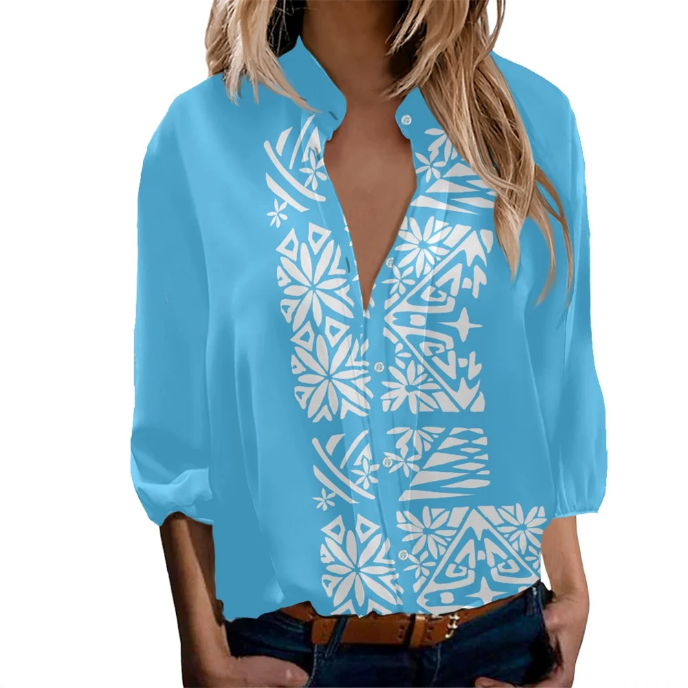 CUSTOM Polynesian Samoan Tribal Tapa Tattoo Design Button Shirt for Women Long Sleeve Plus Size Tops And Blouses Ladies' Blouses, Customized color
CUSTOM Polynesian Samoan Tribal Tapa Tattoo Design Button Shirt for Women Long Sleeve Plus Size Tops And Blouses Ladies' Blouses, Customized color