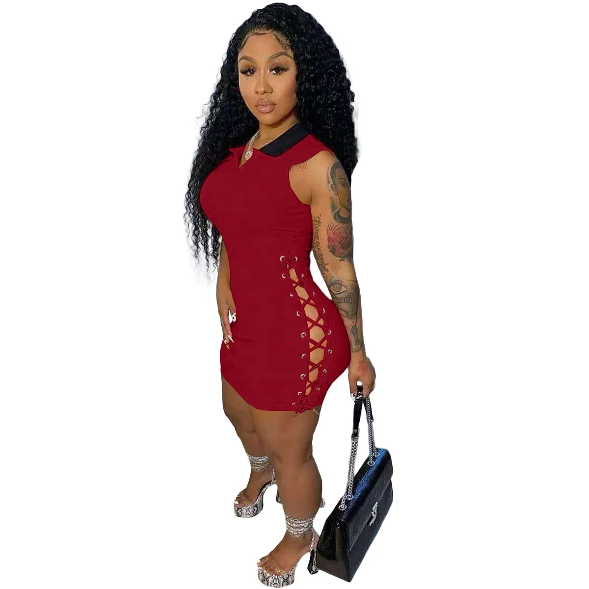 AI26-6016 The new summer women's sleeveless dress with tight lapel strap and hip wrap
AI26-6016 The new summer women's sleeveless dress with tight lapel strap and hip wrap