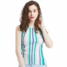 Latest Design Ladies Vertical Stripe Knit Sleeveless Top