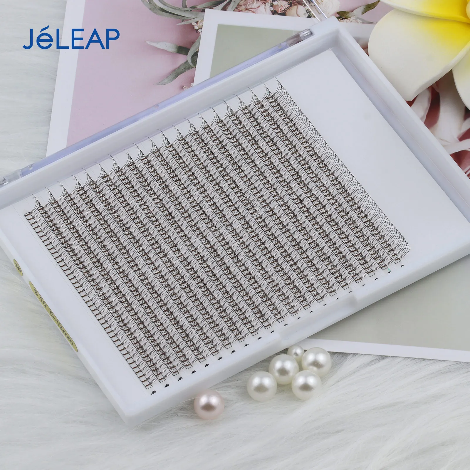 Jeleap 3d volume premade fans 20 lines xl trays premade volume silk fans brown eyelash extention with 0.10mm
Jeleap 3d volume premade fans 20 lines xl trays premade volume silk fans brown eyelash extention with 0.10mm