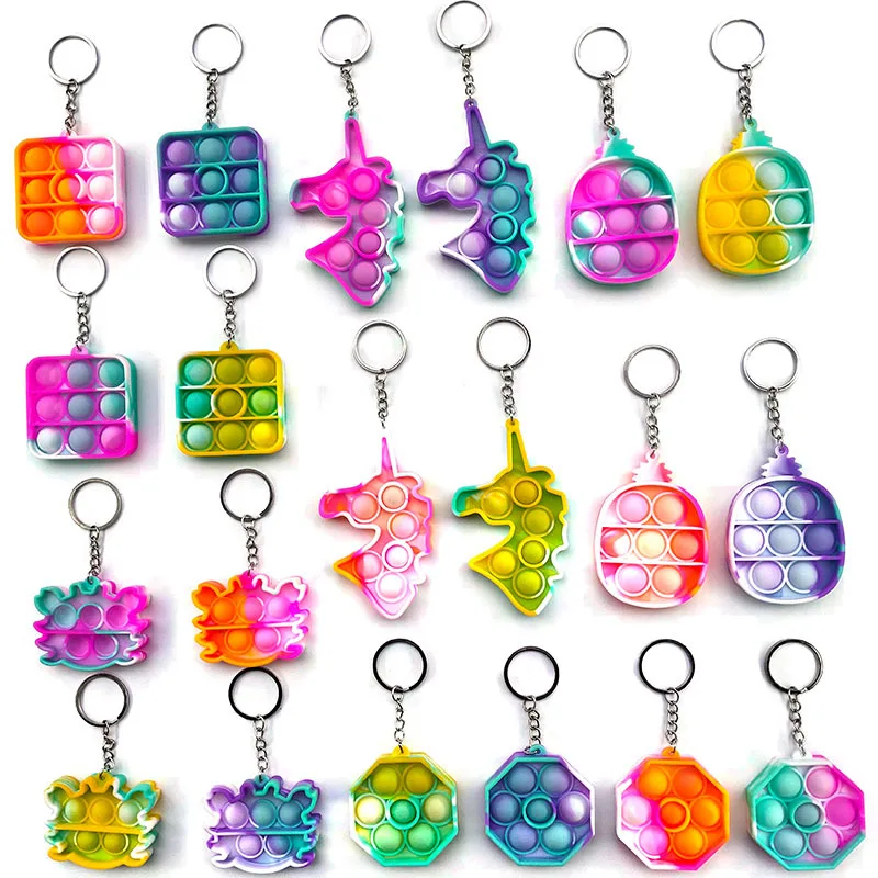 EE367 Custom Rainbow Tie Dye Mini Silicone Square Heart Round Key Ring Chain Push Bubble Simple Fidget Keychain Pendant Toys
EE367 Custom Rainbow Tie Dye Mini Silicone Square Heart Round Key Ring Chain Push Bubble Simple Fidget Keychain Pendant Toys