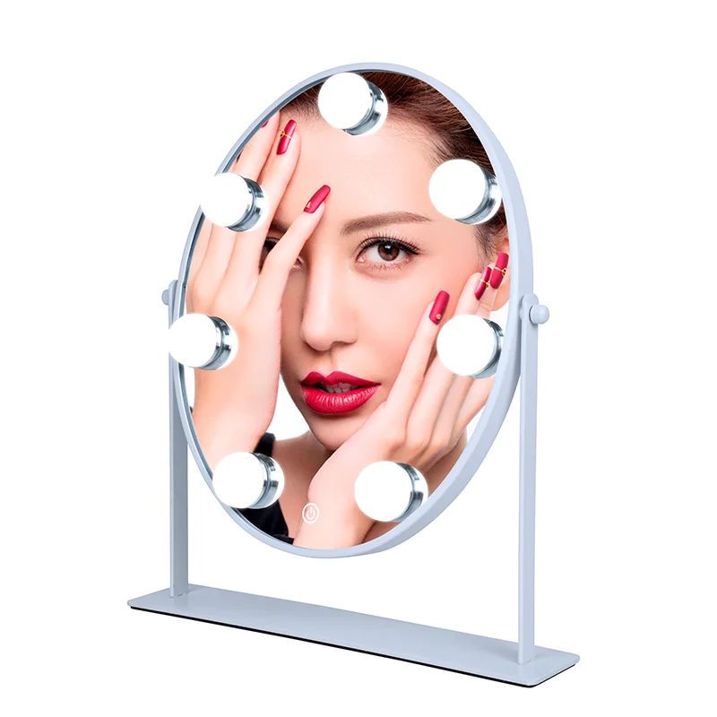 7 bulbs customized oval vanity mirror with lights table mirror Hollywood makeup mirror, White/black
7 bulbs customized oval vanity mirror with lights table mirror Hollywood makeup mirror, White/black