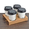 Factory wholesale disposable take away coffee cup holder four paper cup carrier