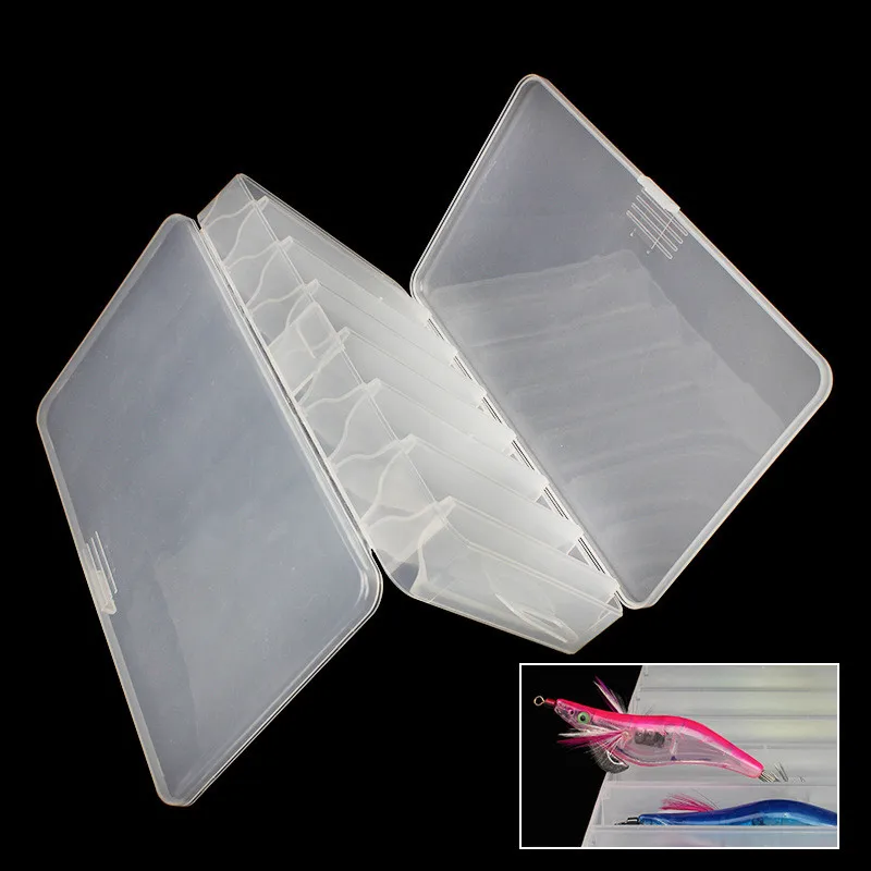 20*11*4.5CM 14 Compartments Fishing Lures Box Hard Plastic Cases Double Side Squid Jig Box Fishing Storage Tackle Box, Transparent
20*11*4.5CM 14 Compartments Fishing Lures Box Hard Plastic Cases Double Side Squid Jig Box Fishing Storage Tackle Box, Transparent