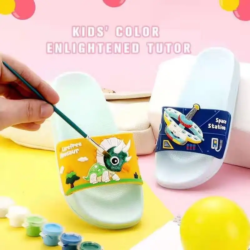 Hot Sale Manufacturer Soft Cute Summer PVC Plastic Cartoon DIY Painting Dress Children Kids Slippers, Pink bule purple green
Hot Sale Manufacturer Soft Cute Summer PVC Plastic Cartoon DIY Painting Dress Children Kids Slippers, Pink bule purple green